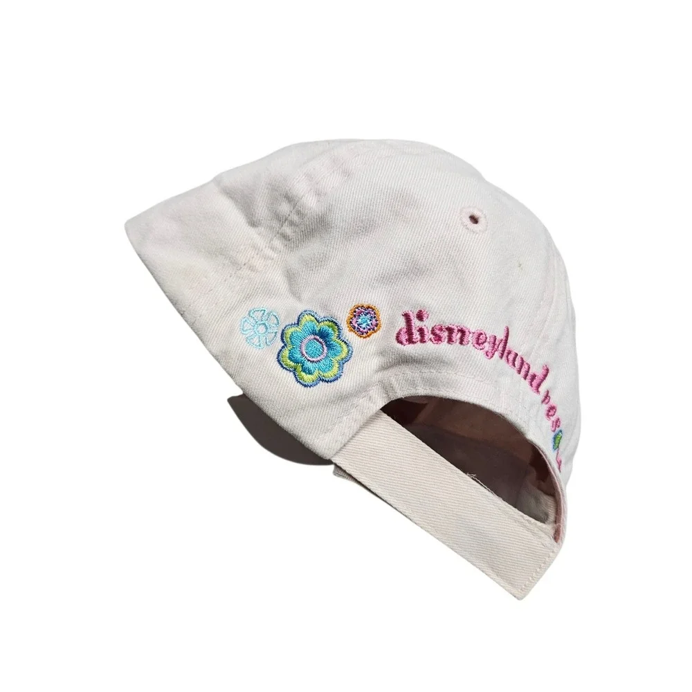 Disney Princess Youth Baseball Cap Disneyland Resort Flower Embroidered Hat Pink